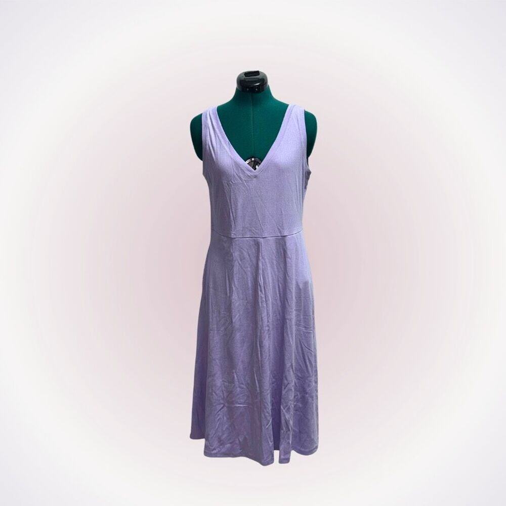 A New Day Lilac Purple Ribbed Summer Midi Dress | Sz L